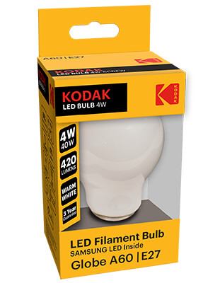 Bombilla LED Kodak A60 8W E27 Filamento Ópalo